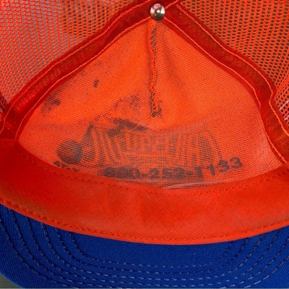 Vintage 3 Stripe Mesh SnapBack Trucker Hat Call Before Dig Retro Made in USA - Picture 4 of 7